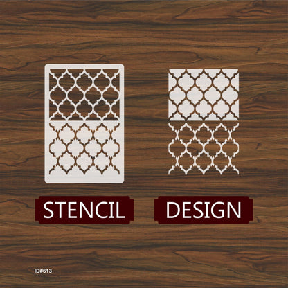 Geometric Arabesque moroccan stencil for canvas & wall background  ID #613 – ID# 230