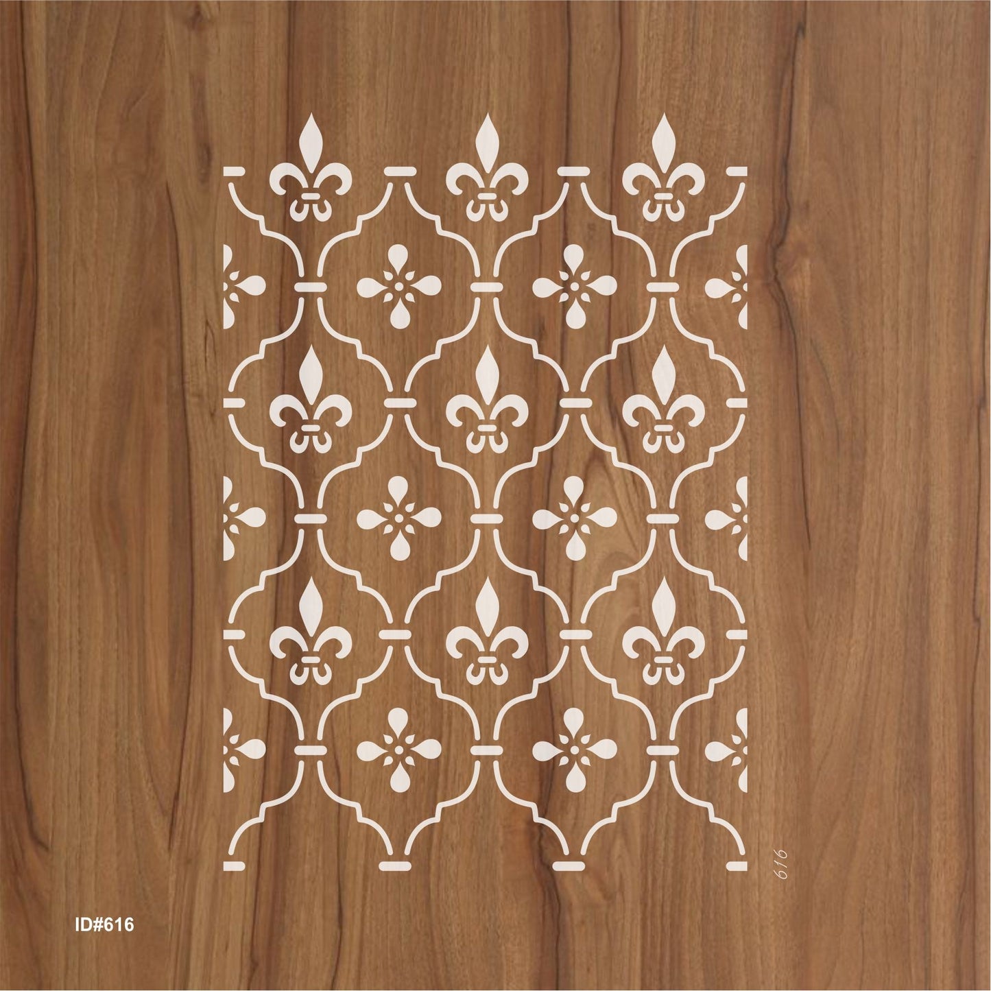 Elegant Fleur-de-Lis Trellis Pattern Stencil for Wall, Wood & Fabric Décor – ID# 133