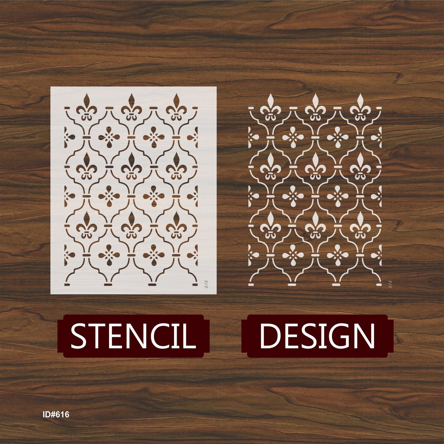 Elegant Fleur-de-Lis Trellis Pattern Stencil for Wall, Wood & Fabric Décor – ID# 133