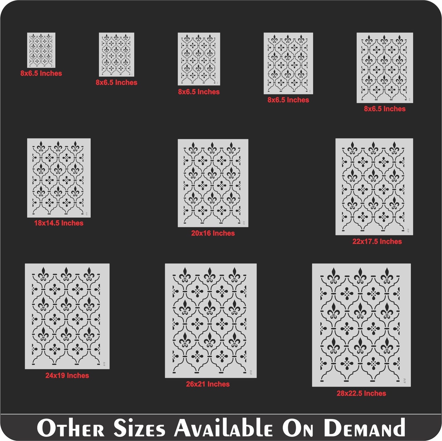 Elegant Fleur-de-Lis Trellis Pattern Stencil for Wall, Wood & Fabric Décor – ID# 133