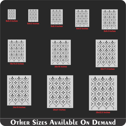 Elegant Fleur-de-Lis Trellis Pattern Stencil for Wall, Wood & Fabric Décor – ID# 133