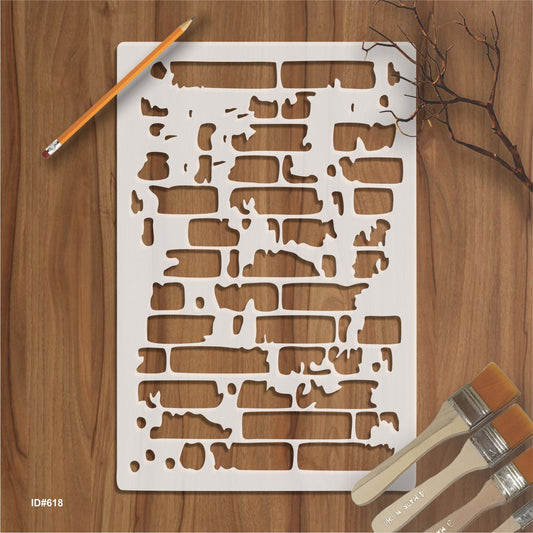 Brickwork Stencil Painting Scrapbook Coloring Embossing Album Decorative Template