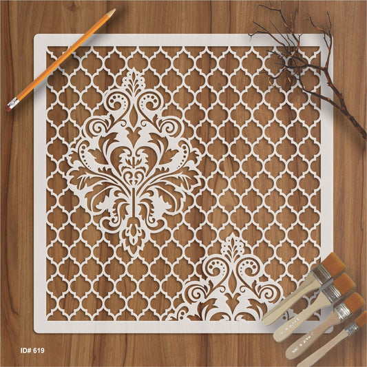 Royal Rococo Moroccan Pattern DIY Layering Stencils Wall Painting Scrapbook Coloring Embossing Album Decorative Template. ID # 619