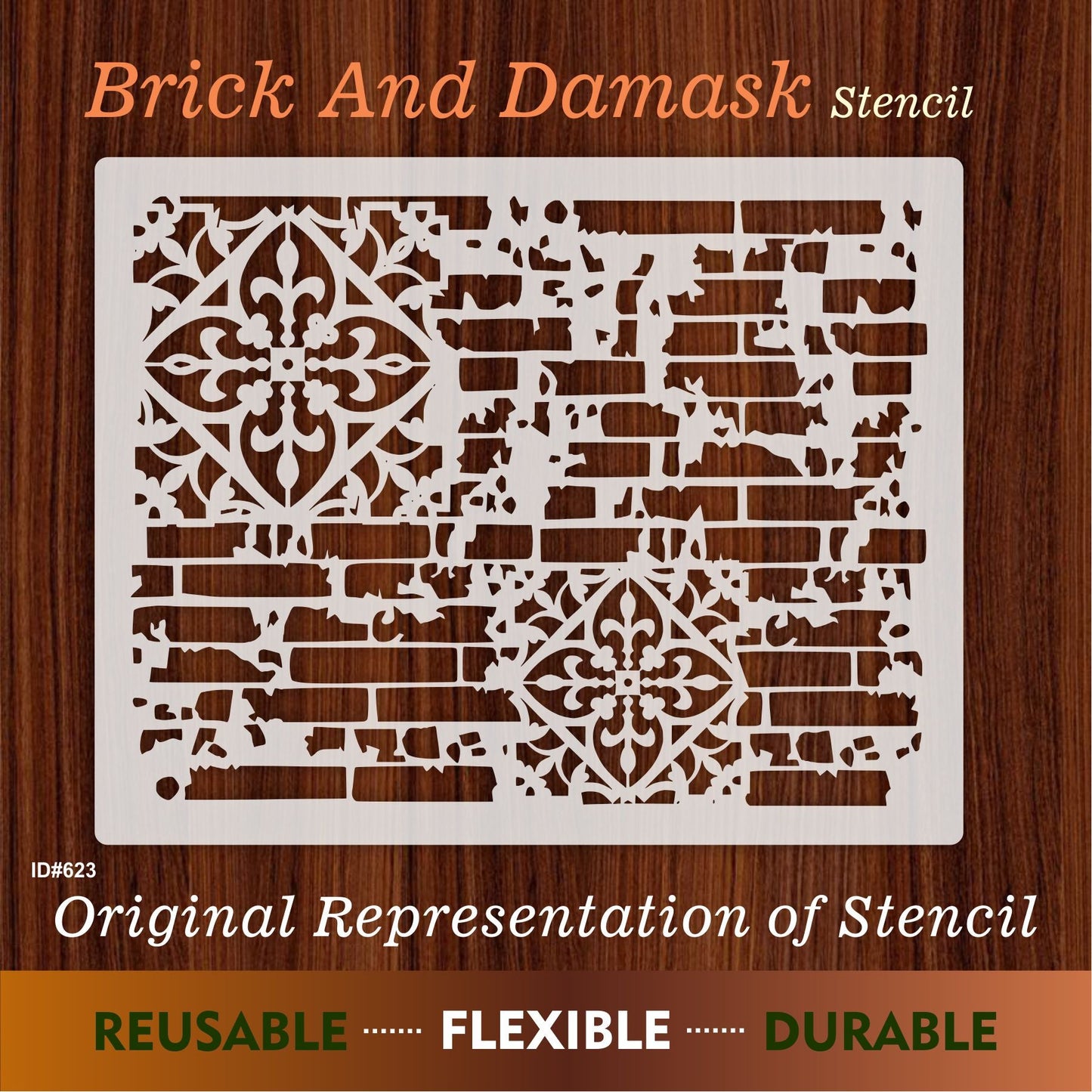 Brick and Damask Stencil Wall Painting Scrapbook Coloring Embossing Album Decorative Paper Card Template ID# 623