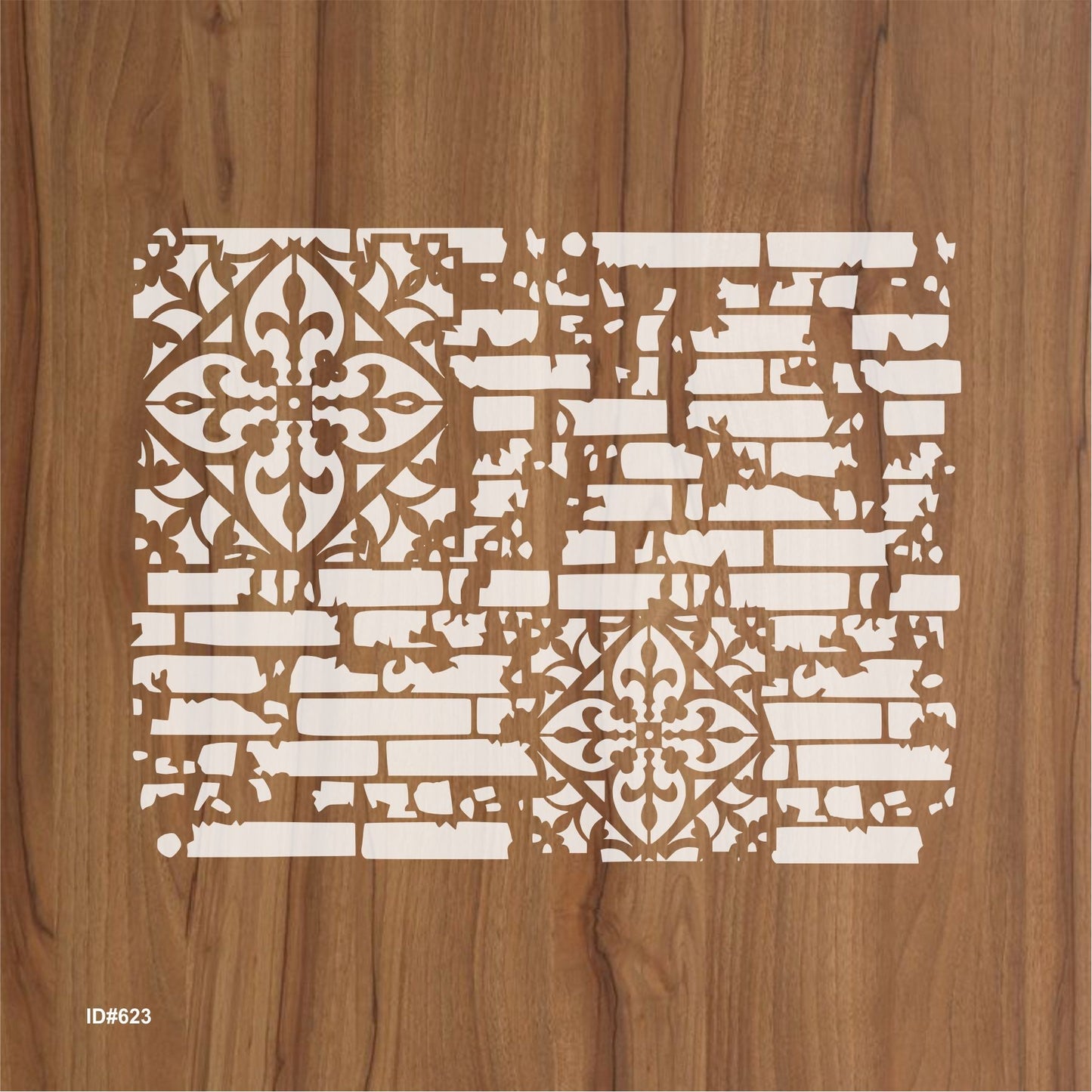 Brick and Damask Stencil Wall Painting Scrapbook Coloring Embossing Album Decorative Paper Card Template ID# 623