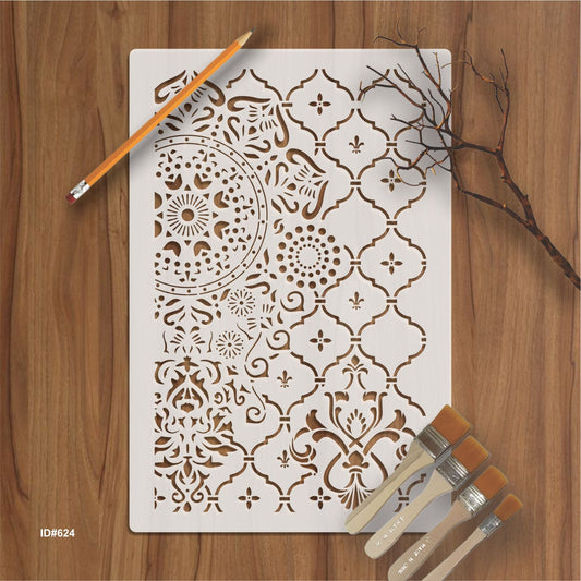 Fusion Decorative Pattern Stencil Painting Scrapbook Coloring Embossing Album Decor Template. ID#624