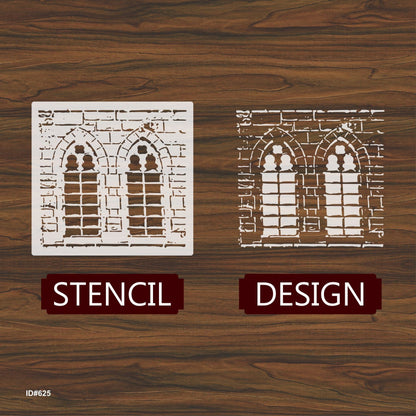 Gothic Window Stencil Painting Scrapbook Coloring Embossing Album Decor Template. ID #625 – ID# 220