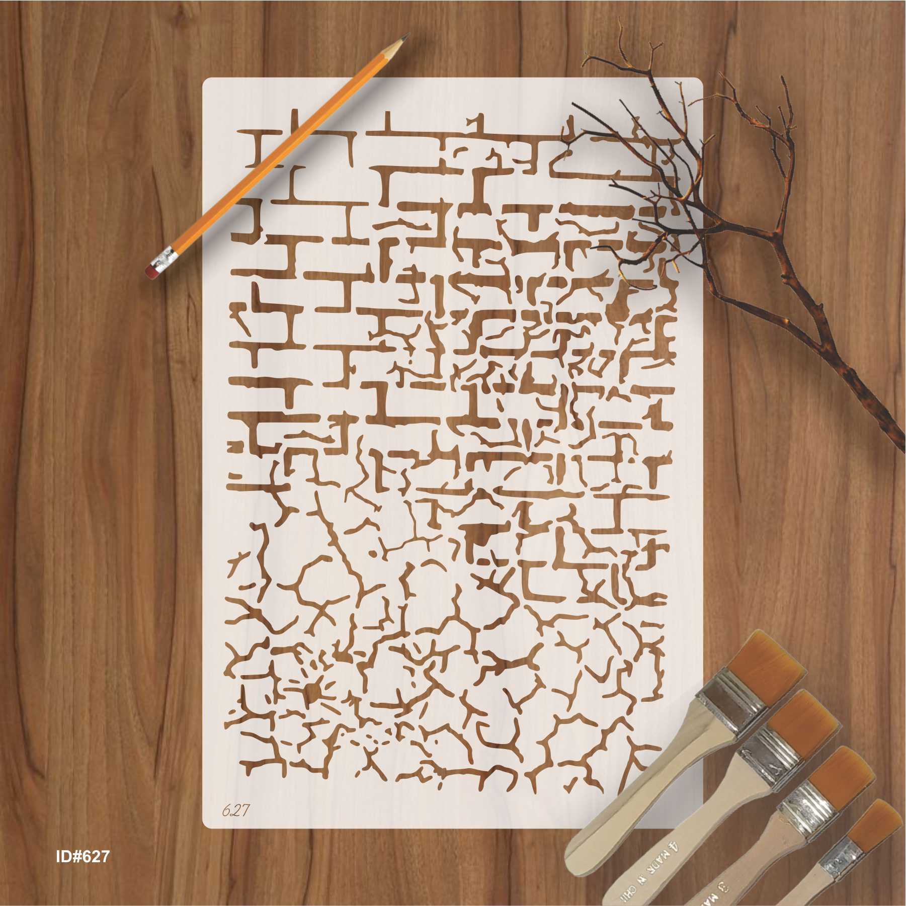 Craket and Brick Stencil Painting Scrapbook Coloring Embossing Album Decor Template. ID #627