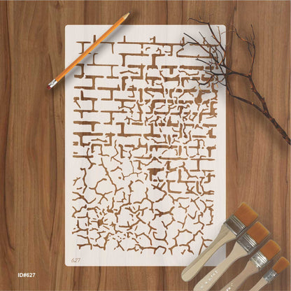 Craket and Brick Stencil Painting Scrapbook Coloring Embossing Album Decor Template. ID #627