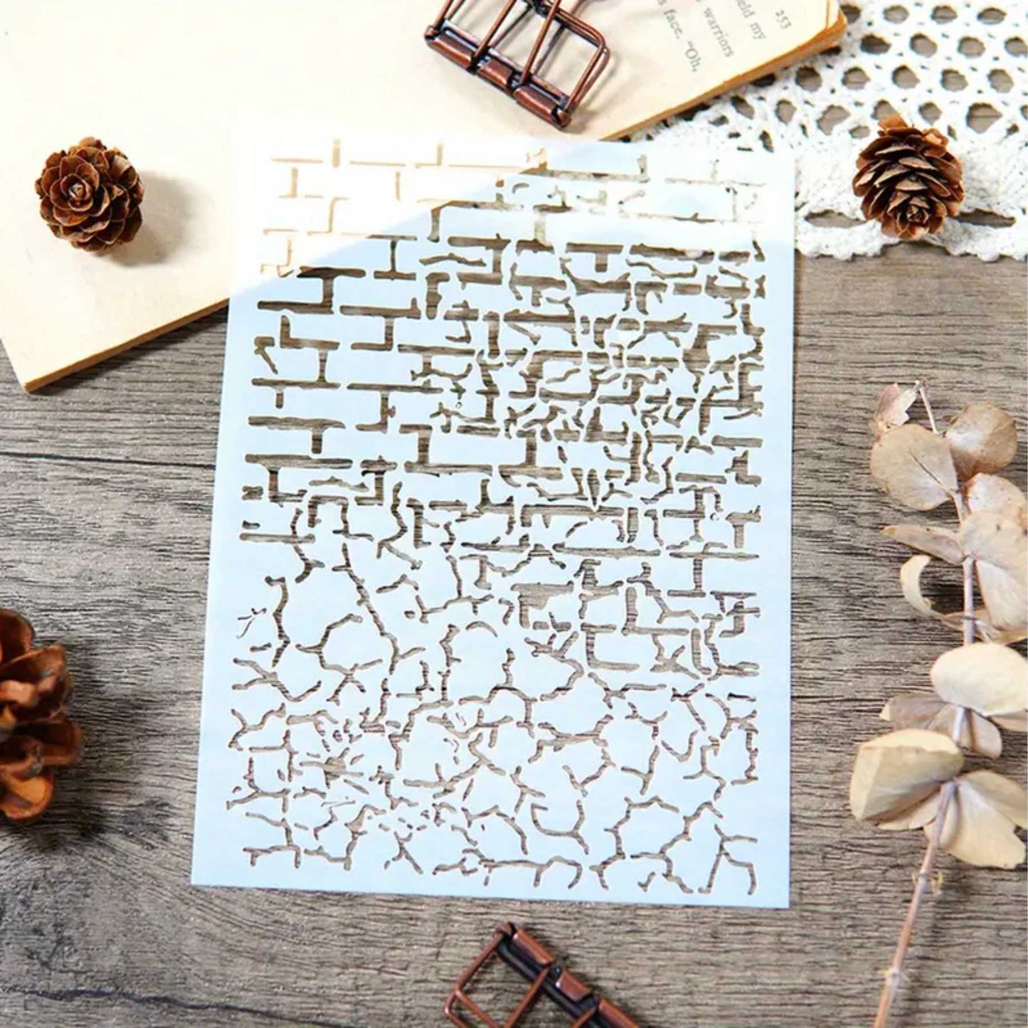 Craket and Brick Stencil Painting Scrapbook Coloring Embossing Album Decor Template. ID #627 – ID# 218