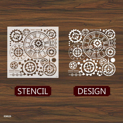 Steampunk Gear Clock Stencils Wall Painting Scrapbook Coloring Embossing Album Decorative Template ID# 628 – ID# 217
