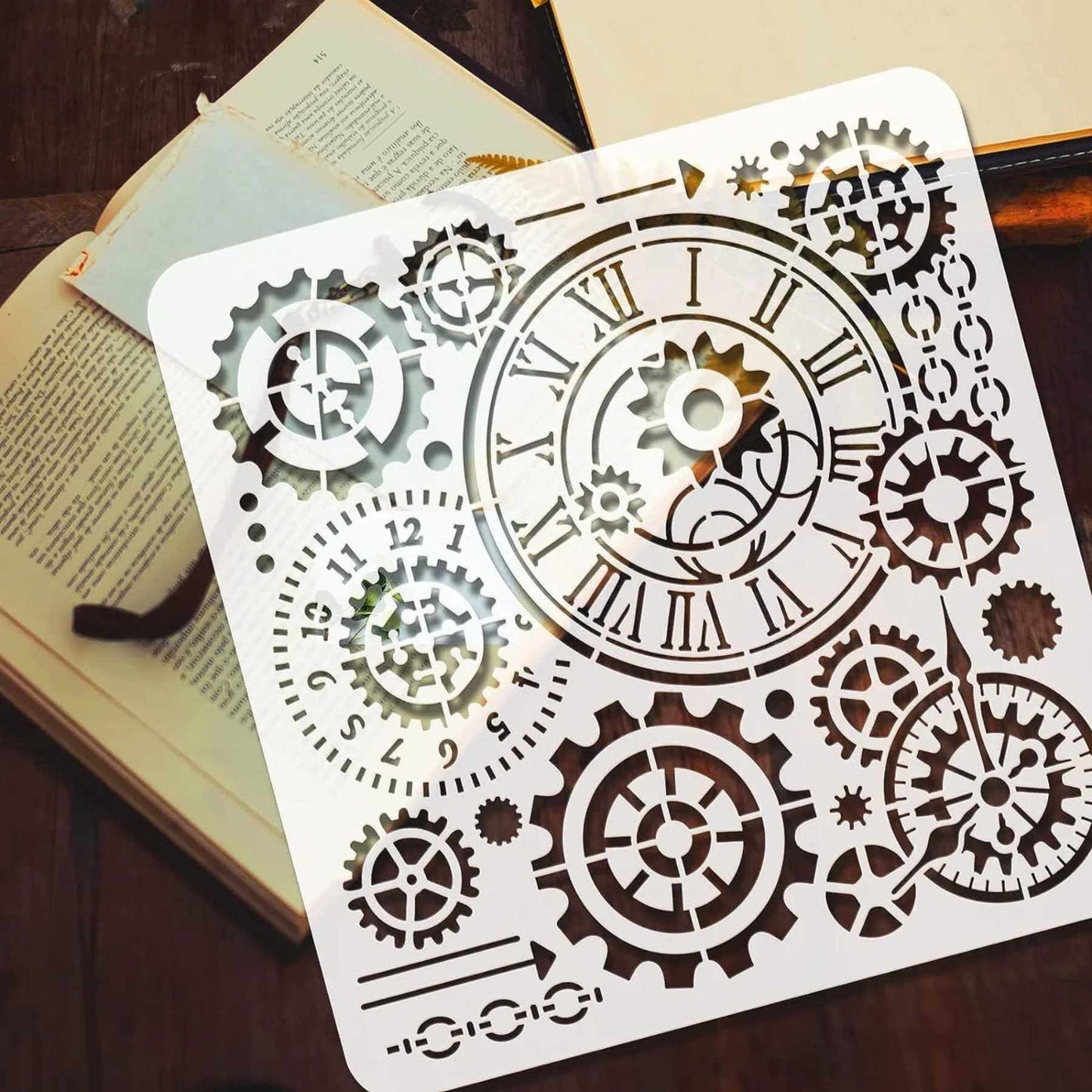 Steampunk Gear Clock Stencils Wall Painting Scrapbook Coloring Embossing Album Decorative Template ID# 628 – ID# 217