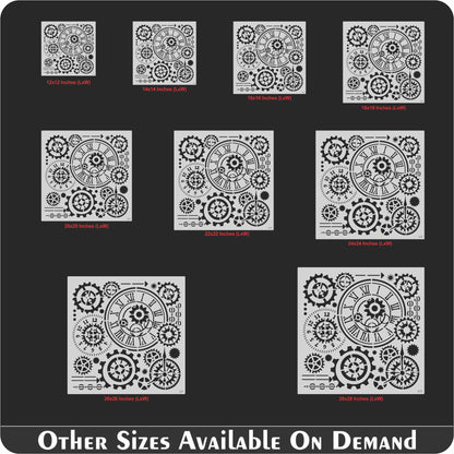 Steampunk Gear Clock Stencils Wall Painting Scrapbook Coloring Embossing Album Decorative Template ID# 628 – ID# 217