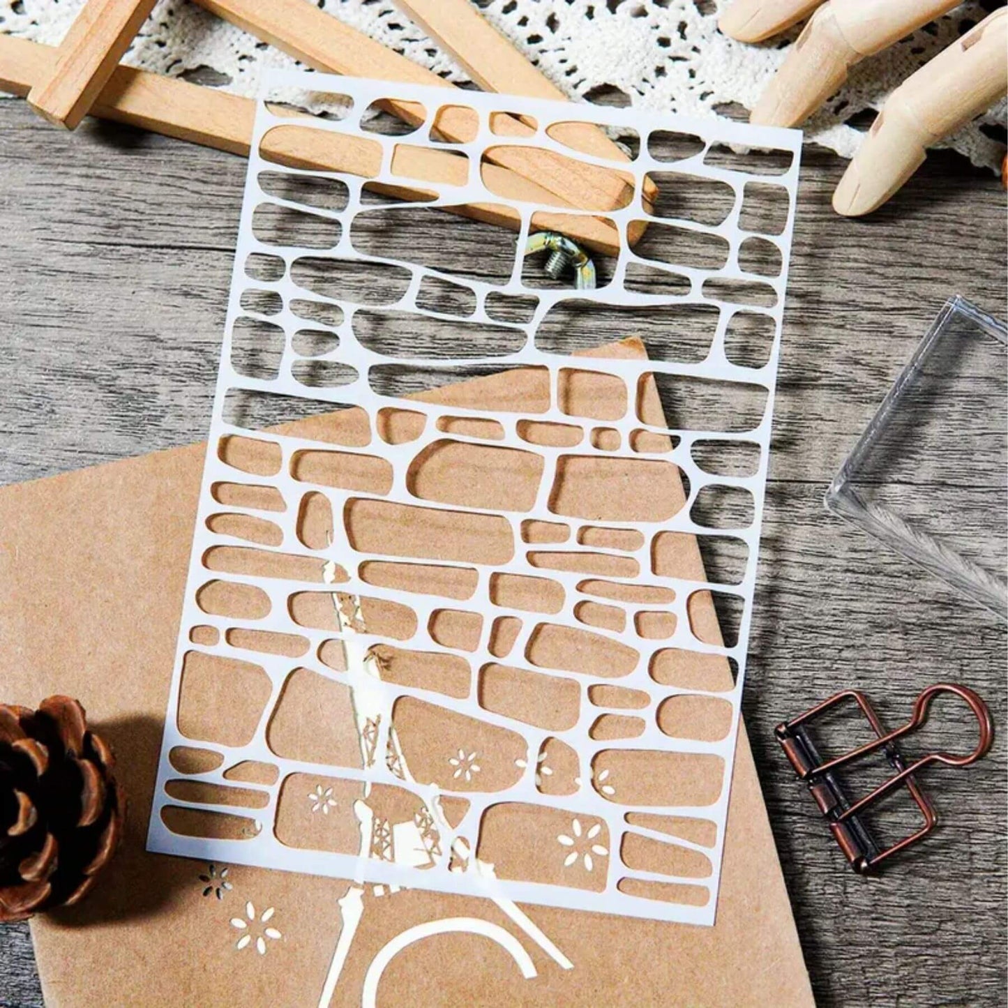 Diy Stone Stencil Painting Scrapbook Coloring Embossing Album Decor Template. ID #630 – ID# 215