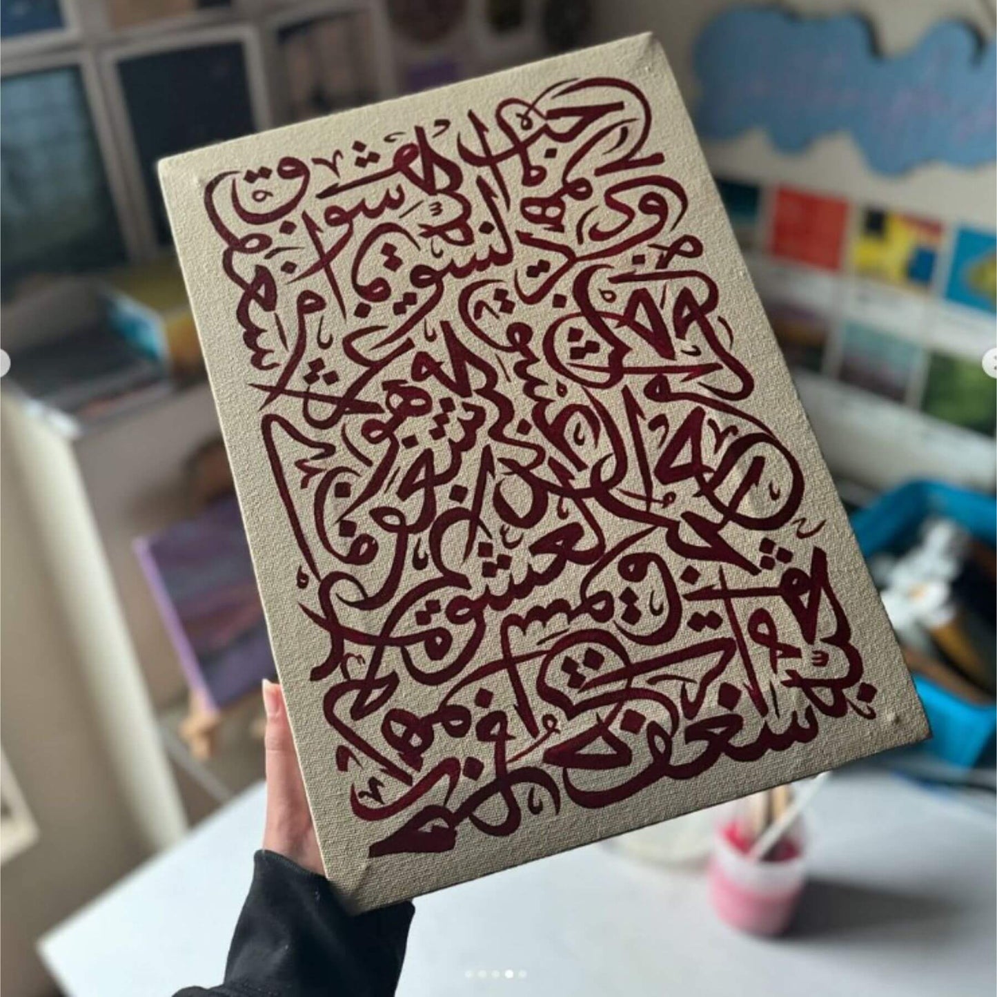 Arabic Script Calligraphy Islamic Reusable Stencil for Canvas and wall painting.ID# 631 – ID# 214