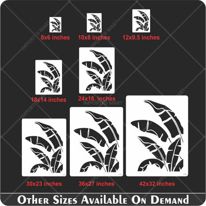 Tropical Banana Leaf Stencil for Wall, Wood & Fabric Painting – Botanical Design – ID# 168
