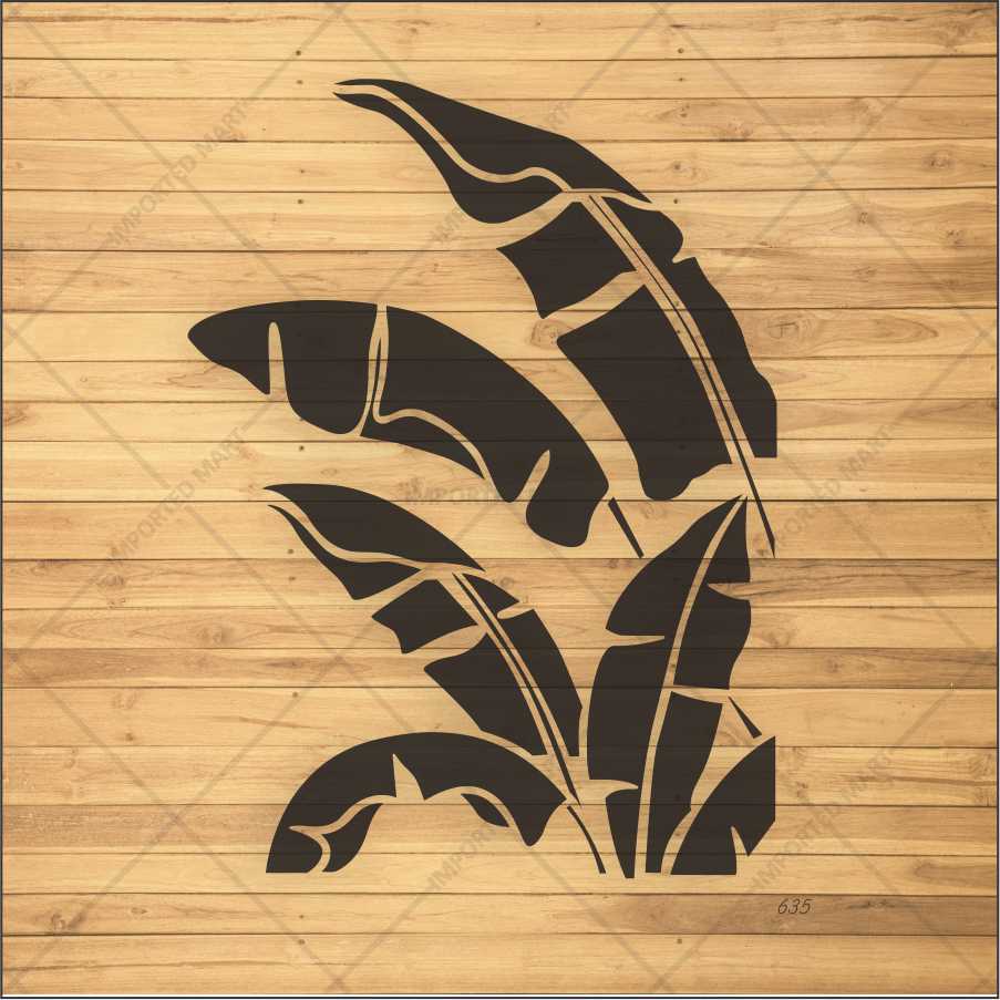 Tropical Banana Leaf Stencil for Wall, Wood & Fabric Painting – Botanical Design – ID# 168