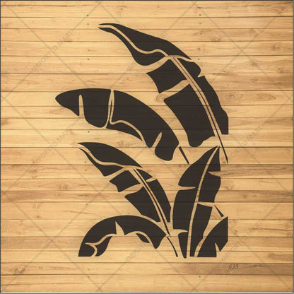 Tropical Banana Leaf Stencil for Wall, Wood & Fabric Painting – Botanical Design – ID# 168