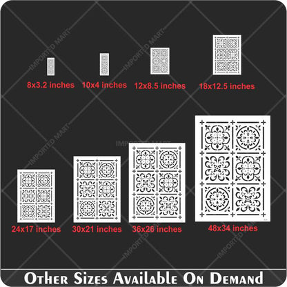 Moroccan Tile Grid Stencil – Reusable Wall, Floor & Furniture Design for Painting – ID# 636