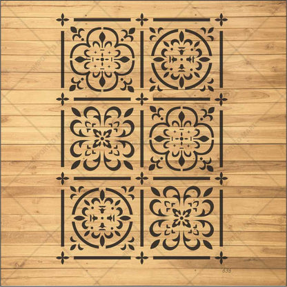 Moroccan Tile Grid Stencil – Reusable Wall, Floor & Furniture Design for Painting – ID# 636