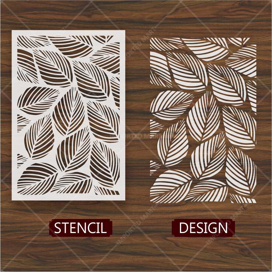 Falling Leaves Stencil for Wall & Furniture Décor – Classic Design for Wood, Fabric, Glass – ID# 638