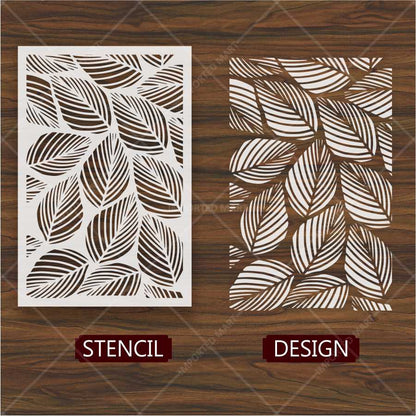 Falling Leaves Stencil for Wall & Furniture Décor – Classic Design for Wood, Fabric, Glass – ID# 638
