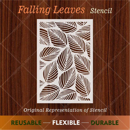 Falling Leaves Stencil for Wall & Furniture Décor – Classic Design for Wood, Fabric, Glass – ID# 638