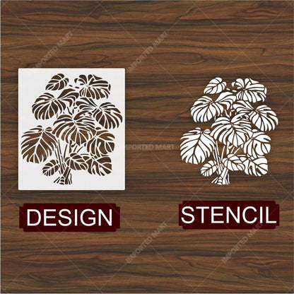 Monstera Leaf Stencil for Wall & Wood Painting – Tropical Botanical Design – ID# 639