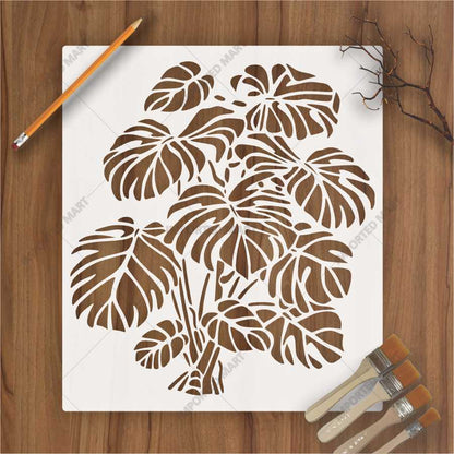 Monstera Leaf Stencil for Wall & Wood Painting – Tropical Botanical Design – ID# 639