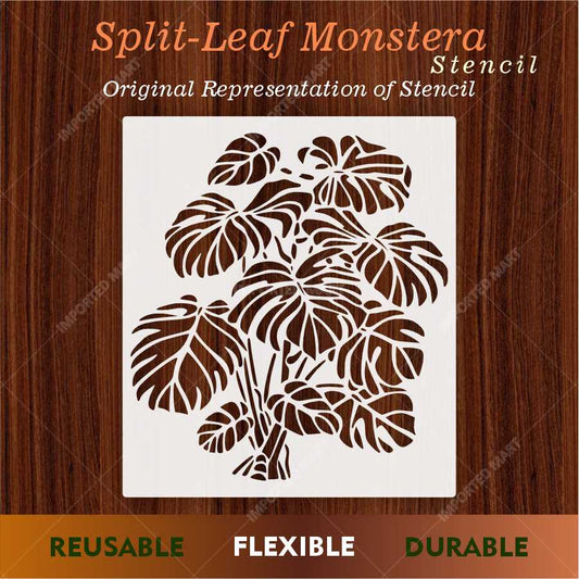 Monstera Leaf Stencil for Wall & Wood Painting – Tropical Botanical Design – ID# 639