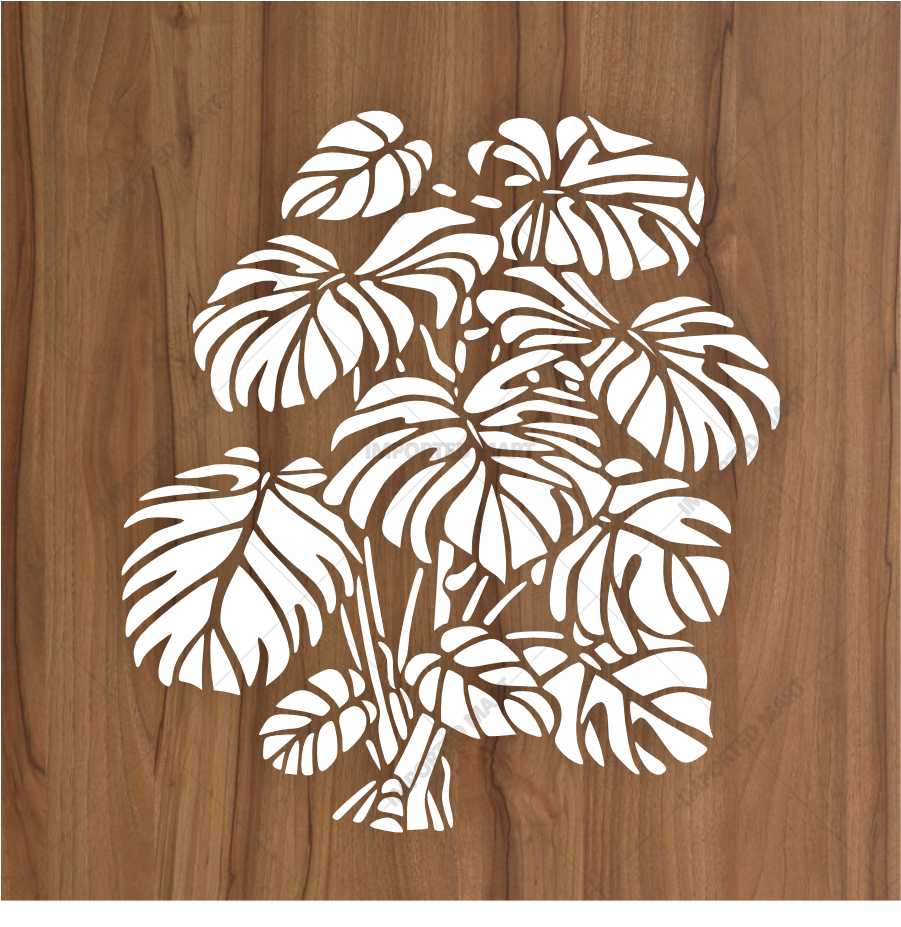 Monstera Leaf Stencil for Wall & Wood Painting – Tropical Botanical Design – ID# 639