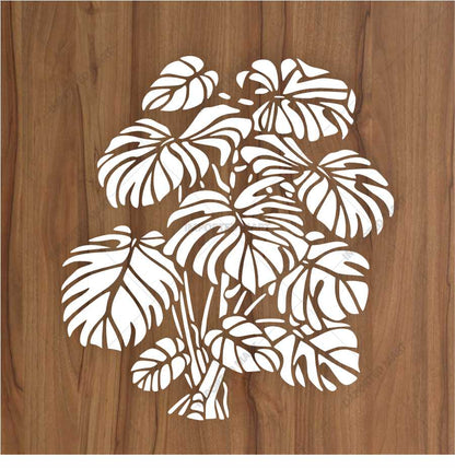 Monstera Leaf Stencil for Wall & Wood Painting – Tropical Botanical Design – ID# 639