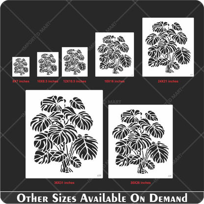 Monstera Leaf Stencil for Wall & Wood Painting – Tropical Botanical Design – ID# 639