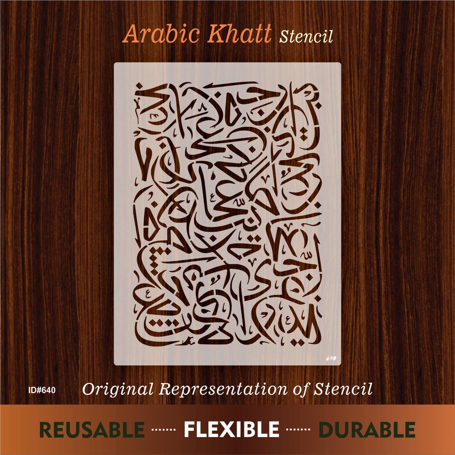 Arabic Khatt Calligraphy Art Reusable Stencil for Canvas and wall painting.ID#640 – ID# 189