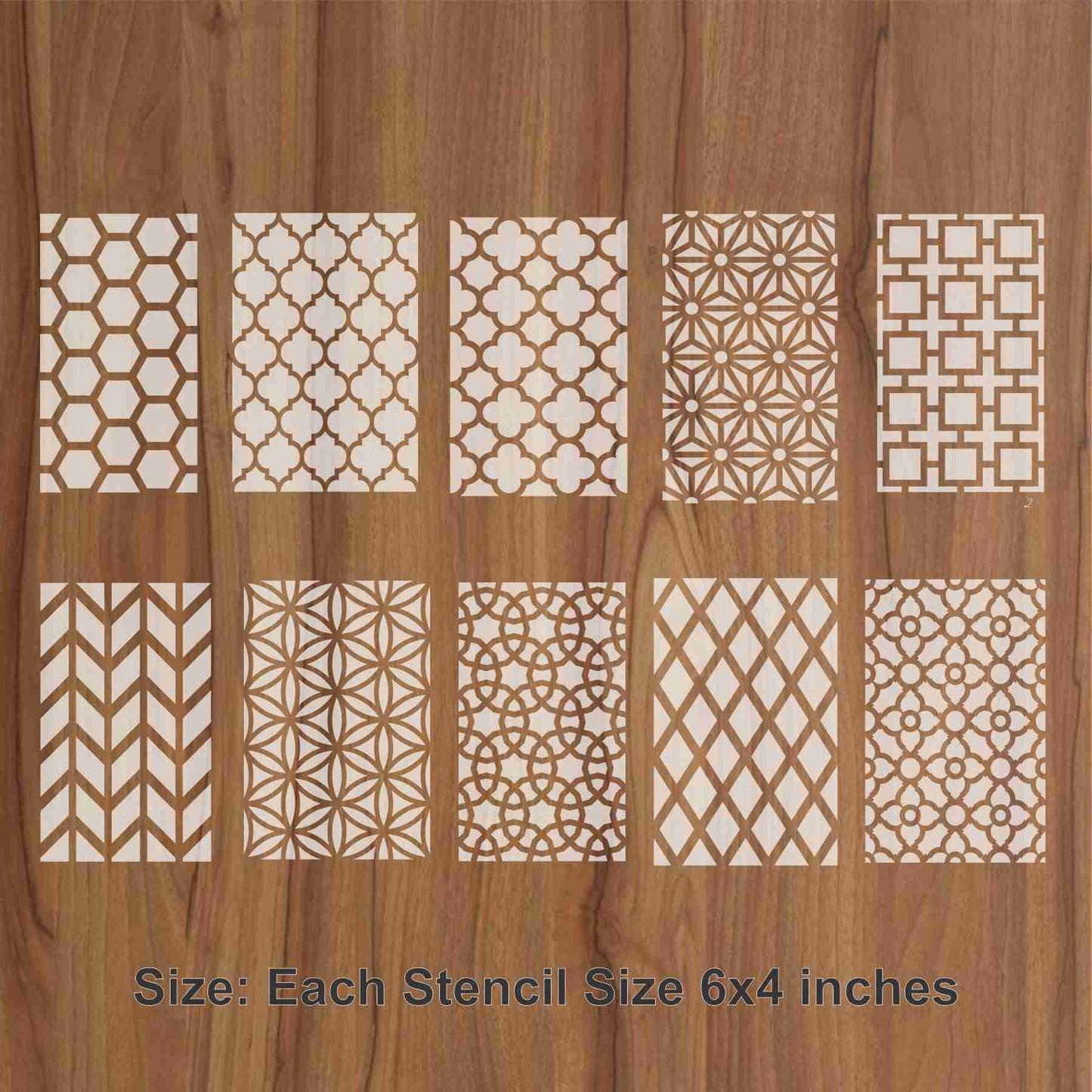 The Geometric Elegance Bundle- 10 Stencils  for crafts, walls, furniture, or fabric design