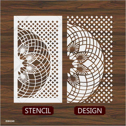 Geospiral Matrix Wall Stencil , geometric wall stencil Parametric Decorative Pattern ID#642 – ID# 186