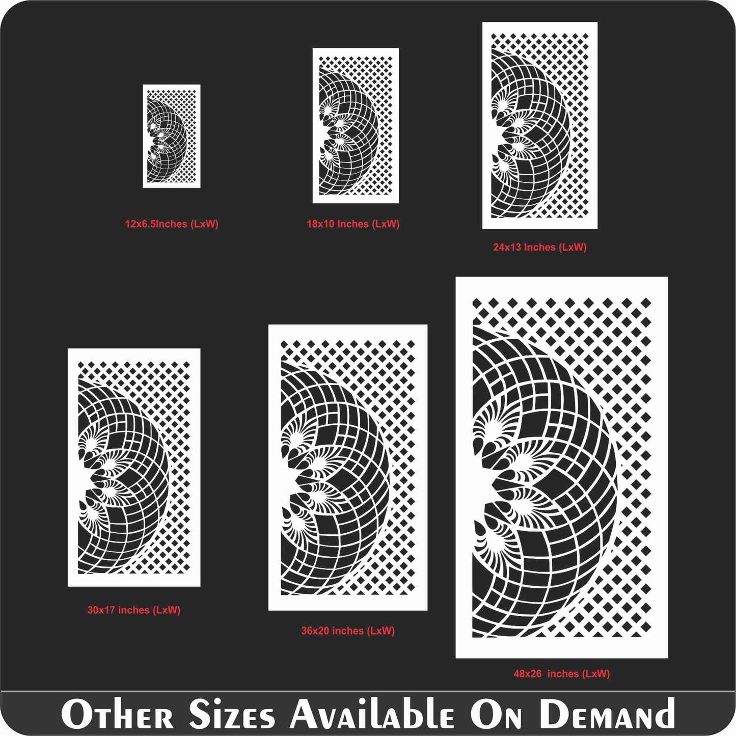 Geospiral Matrix Wall Stencil , geometric wall stencil Parametric Decorative Pattern ID#642 – ID# 186