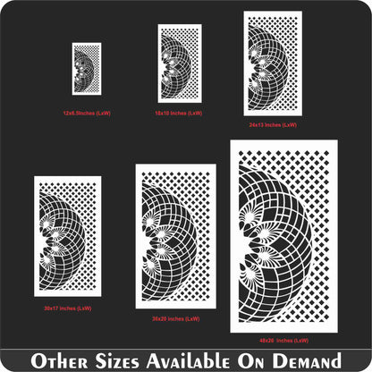 Geospiral Matrix Wall Stencil , geometric wall stencil Parametric Decorative Pattern ID#642 – ID# 186