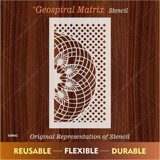 Geospiral Matrix Wall Stencil , geometric wall stencil Parametric Decorative Pattern ID#642