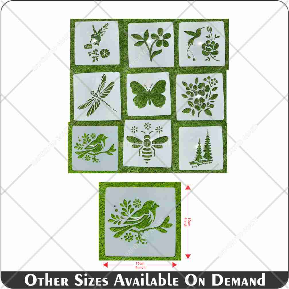 25Pcs Floral Fantasy & Nature Shapes Stencils for Art and Craft & Painting