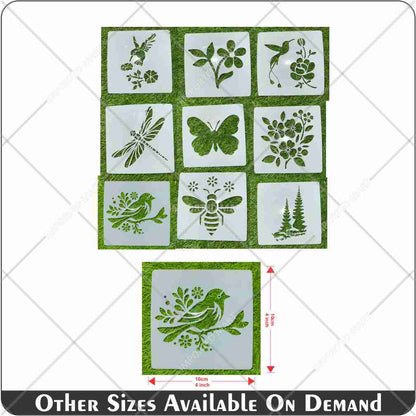 25Pcs Floral Fantasy & Nature Shapes Stencils for Art and Craft & Painting