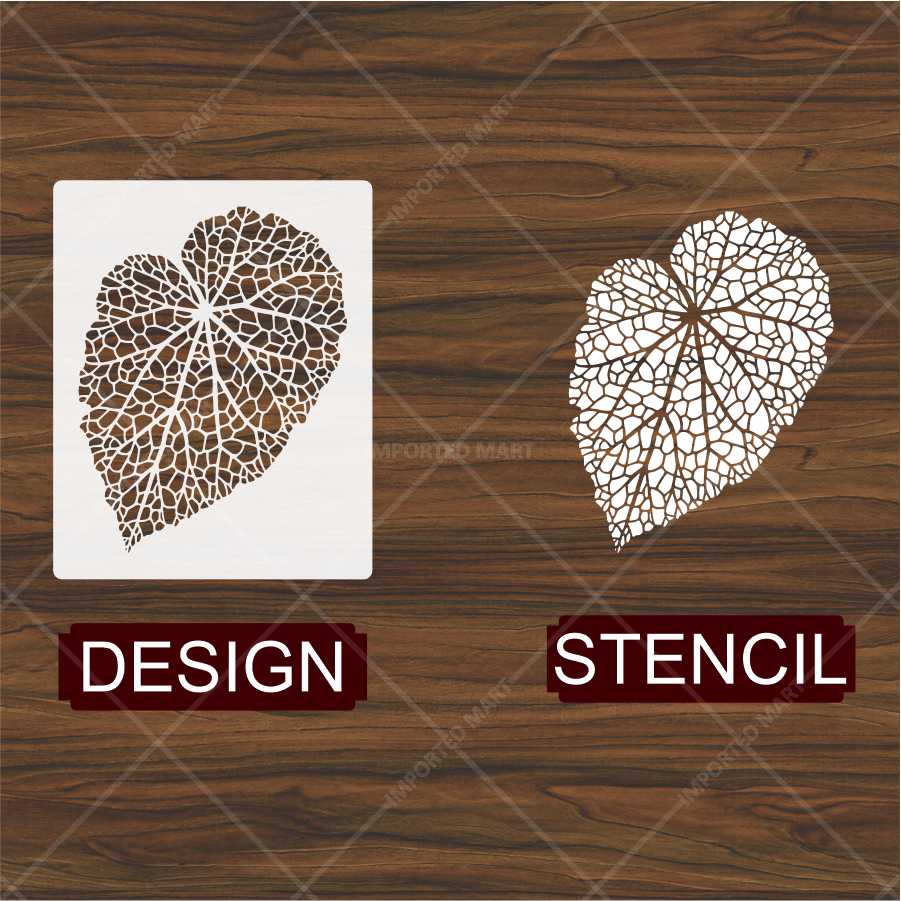 Netted Leaf Stencil for Wall, Wood & Fabric Art – Mesh Botanical Design – ID# 182