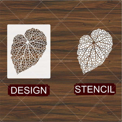 Netted Leaf Stencil for Wall, Wood & Fabric Art – Mesh Botanical Design – ID# 182