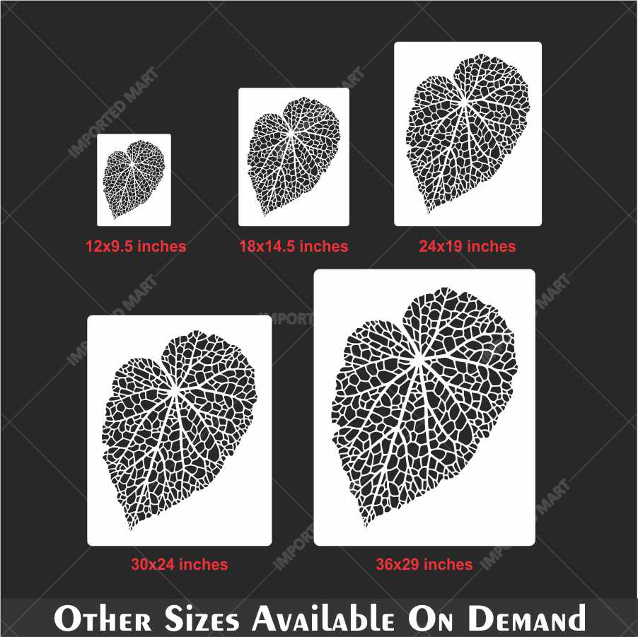 Netted Leaf Stencil for Wall, Wood & Fabric Art – Mesh Botanical Design – ID# 182