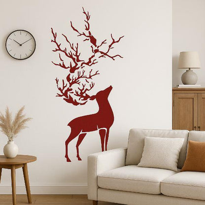 Tree Antler Deer Stencil for Wall, Wood & Fabric Art – Forest Nature Design – ID# 648
