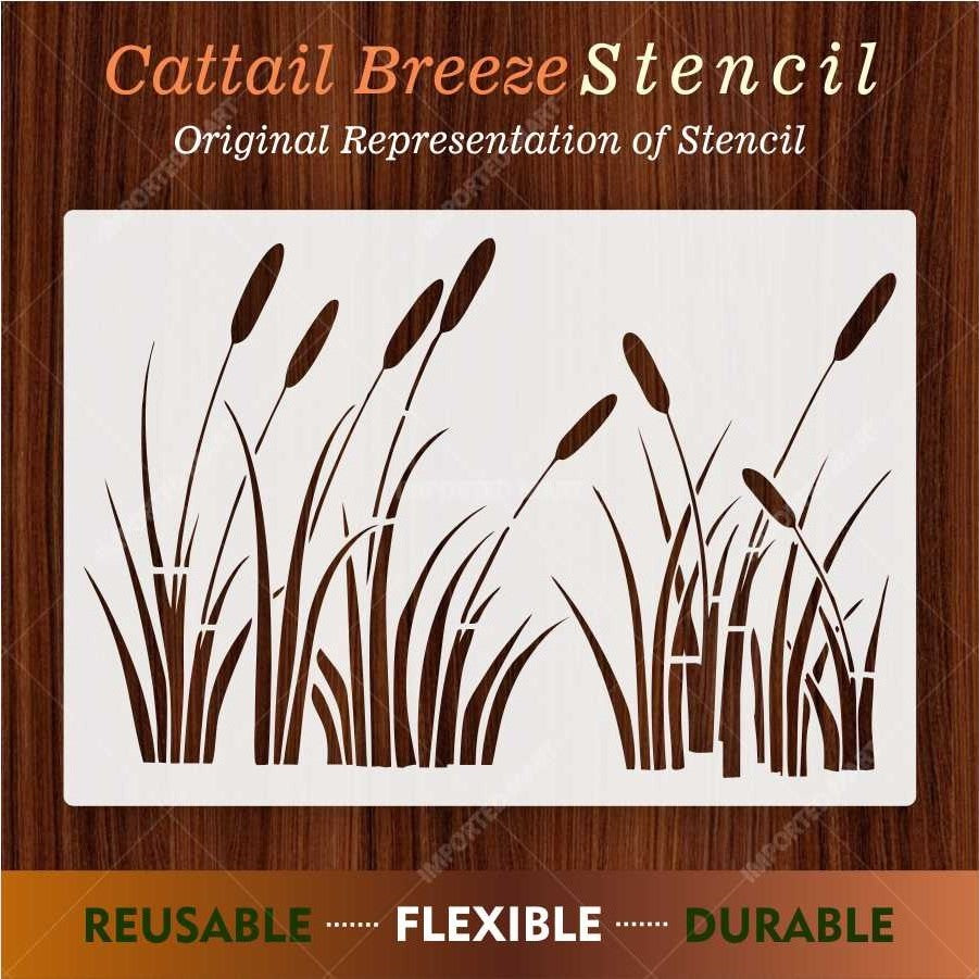 Natural Grass Silhouette Stencil for Wall, Floor & Craft Décor – Minimal Botanical Border – ID# 650
