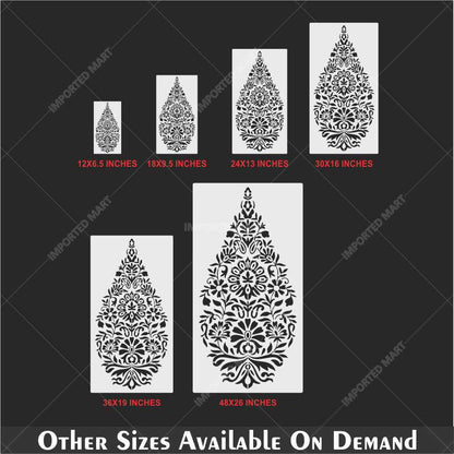 Seamless Traditional Motif Wall Stencil – Classic Repeating Pattern ID#652 – ID# 175