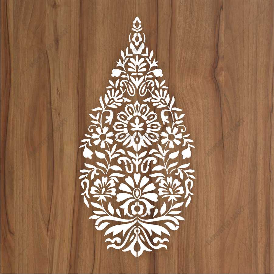 Seamless Traditional Motif Wall Stencil – Classic Repeating Pattern ID#652 – ID# 175