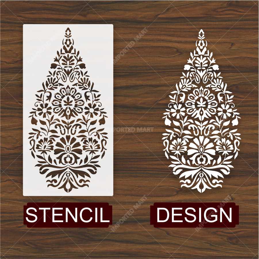Seamless Traditional Motif Wall Stencil – Classic Repeating Pattern ID#652 – ID# 175