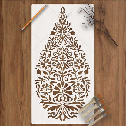 Seamless Traditional Motif Wall Stencil – Classic Repeating Pattern ID#652 – ID# 175